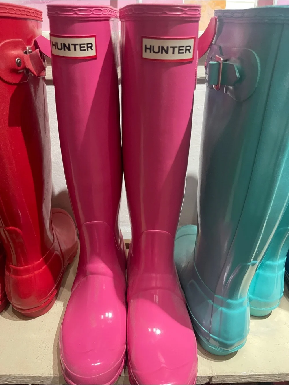 Hunter Women's Hot Pink Gloss Tall Rain Boots